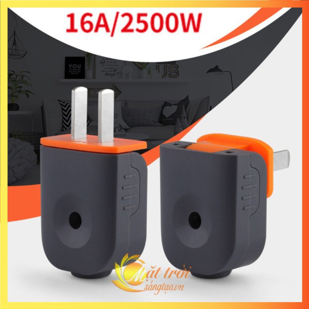 [Mã Skamltsm9 Giảm 10% Đơn 99K] Phích Cắm Chân Dẹt Gấp Đen - Cam