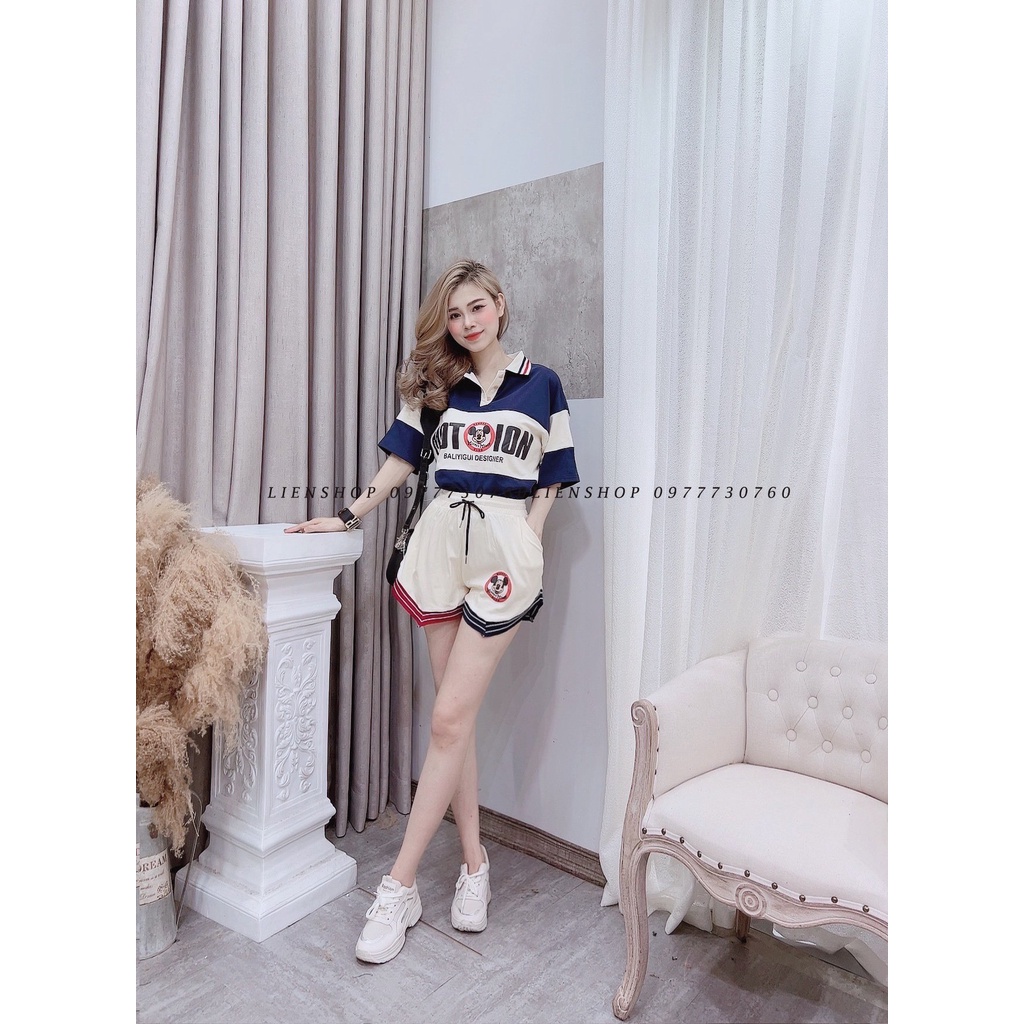 Set áo polo quần đùi Mickey hàng L1 chất đẹp ( ảnh shop chụp )