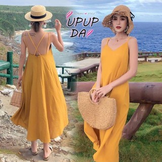 Sỉ Váy Maxy - Đầm cami đan lưng chất đũi xước đẹp