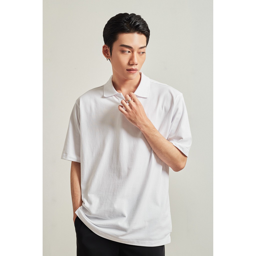 Áo thun ngắn tay có cổ polo nam HIGHWAY MENSWEAR Ruben Polo - trắng