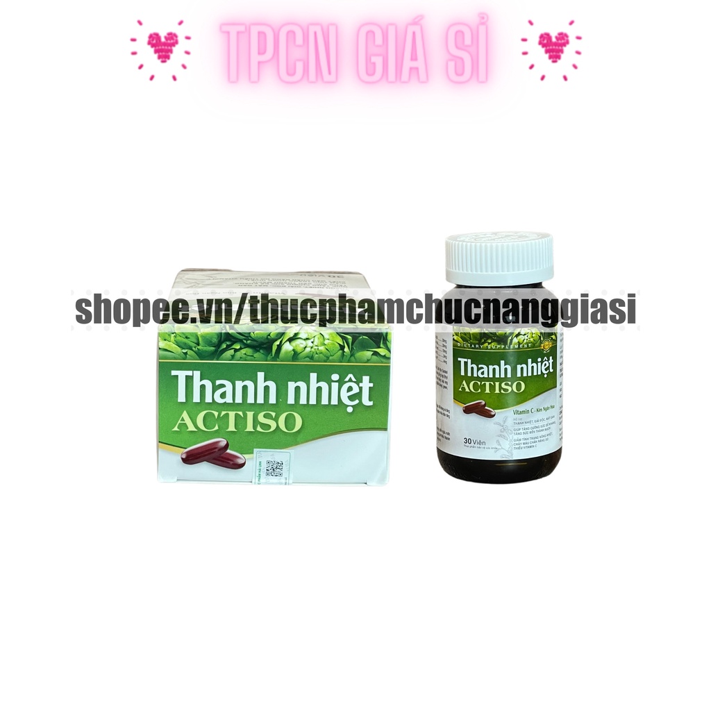 Viên uống mát gan Actiso rutin, vitamin c giúp thanh nhiệt cơ thể, giảm nóng nhiệt, nhiệt miệng - Hộp 30 viên