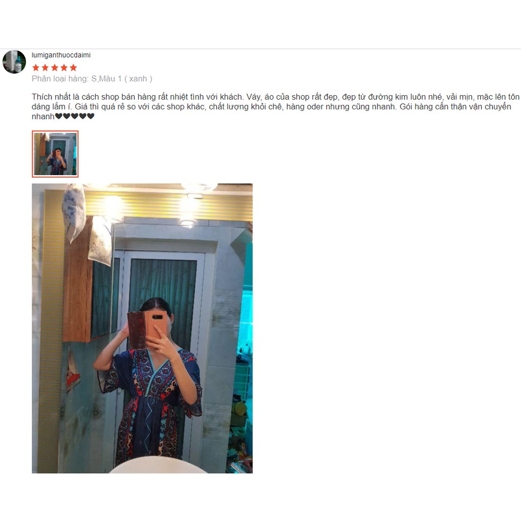 Váy Maxi Thổ Cẩm Boho Đi Biển Xòe Họa Tiết Hình Khối Tay Lỡ Thời Trang Du Lịch Hè V00079 | BigBuy360 - bigbuy360.vn