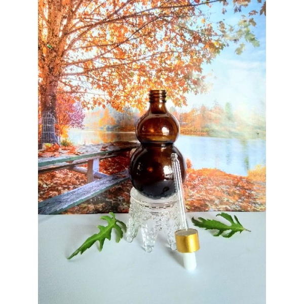 Chai lọ bình hồ lô thủy tinh nâu cao cấp 100ml chiết đựng tinh dầu nước hoa dùng trang trí bàn làm việc rất đẹp sang