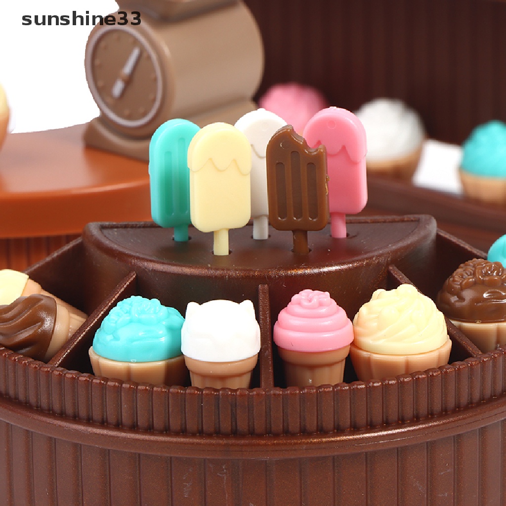 Bộ Phụ Kiện Trang Trí Nhà Búp Bê Hình Kem Ốc Quế Sữa mini Dễ Thương