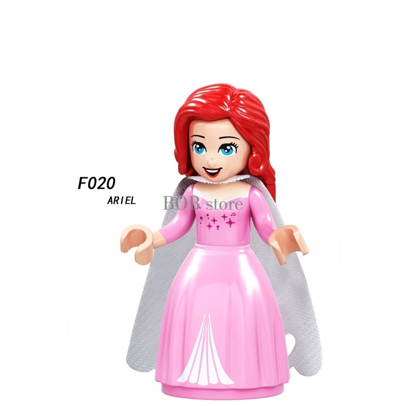 Đồ chơi lắp ráp mô hình nhân vật công chúa Anna Elsa Cinderella Fairy Godmother Olivia