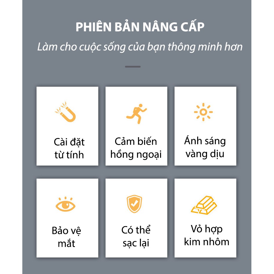 Đèn LED cảm biến chuyển động | đèn gắn tủ quần áo sạc pin | đèn cảm biến thông minh.