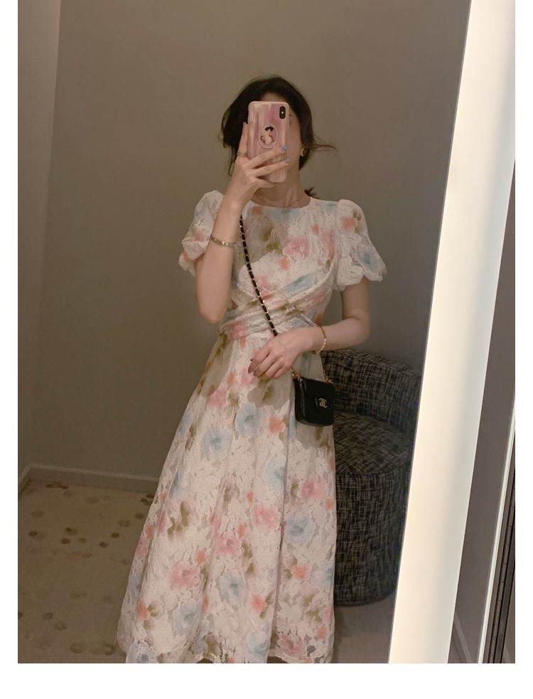 Đầm Maxi Ngắn Tay Hở Lưng Họa Tiết Hoa Xinh Xắn Dành Cho Nữ / Size S-2Xl | BigBuy360 - bigbuy360.vn