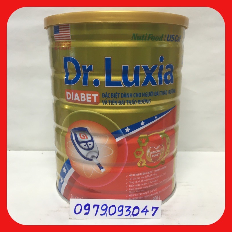 Sữa bột DR Luxia DIABET ( Giải pháp cho người tiểu đường ) lon 900g date: 05/2023