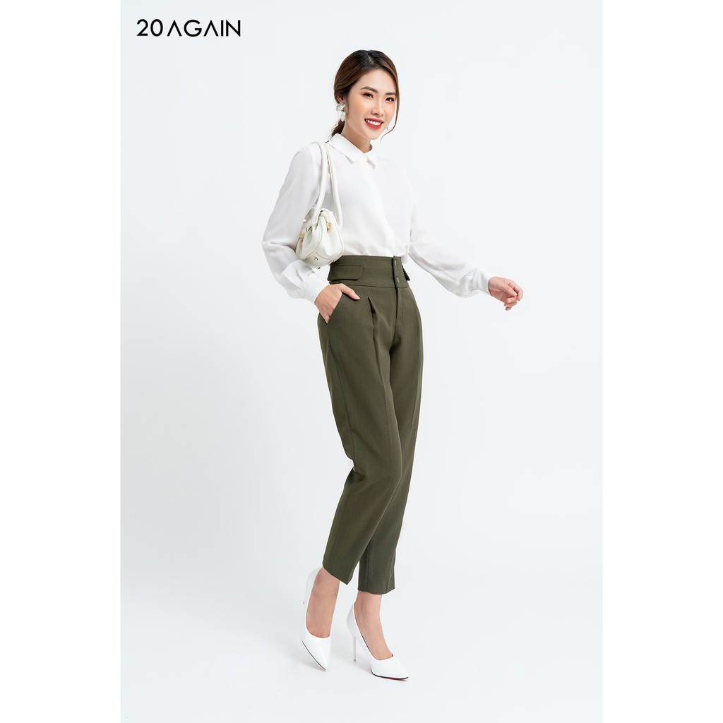 [Mã WABR20AG15 giảm 10% đơn 99K] Áo Sơ Mi nữ công sở 20AGAIN Áo sơ mi Cổ Đức ASA1050
