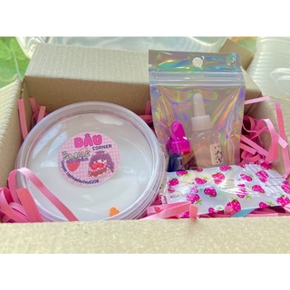 Basic Slime + kèm chai màu + borax + charm cốm + Hương liệu