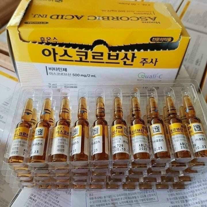 1 Hộp 50 Ống Vitamin C Houns Cấy Tảo Hàng Chuẩn Màu Đậm