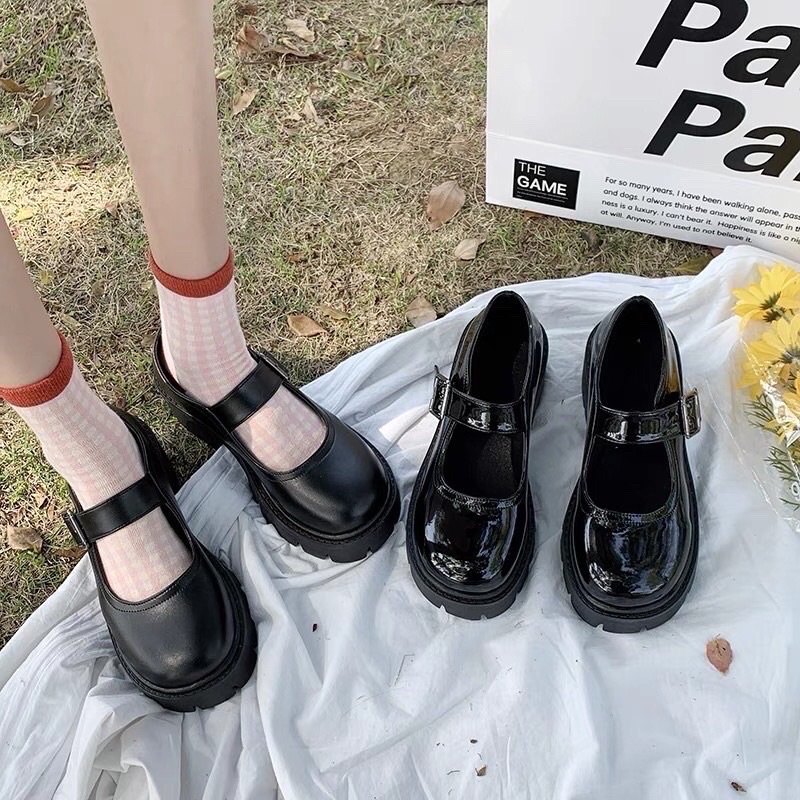 Giày búc bê khoá cài đế độn 7cm lịch lãm cao cấp