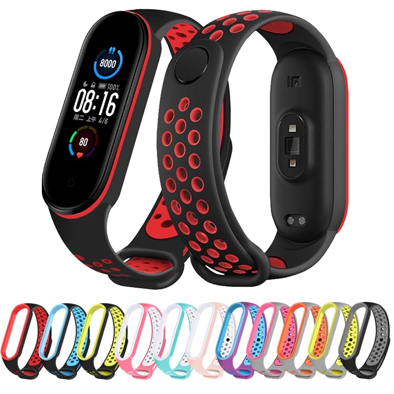 AMAZFIT Dây Đeo Thay Thế Chất Liệu Silicon Màu Trơn Cho Xiaomi Miband 5