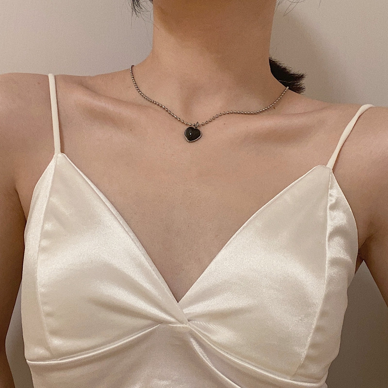 Dây Chuyền Thép Titan Mặt Hình Trái Tim Thời Trang Đơn Giản 23535