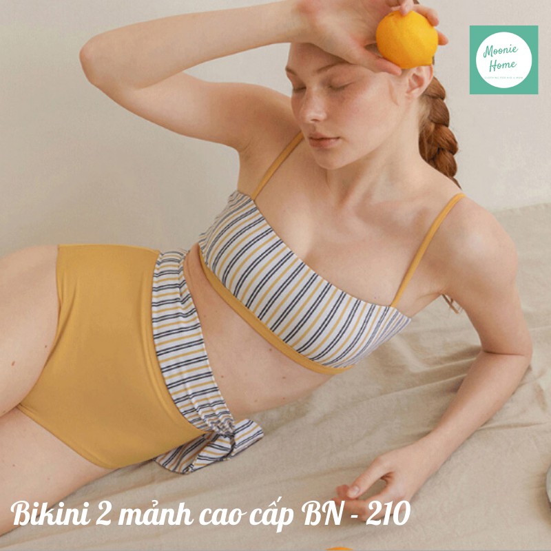 Bikini 2 Mảnh. Đồ Bơi Cao Cấp Họa Tiết Kẻ Sọc Lạ Mắt Sang Chảnh BN - 211 (Ảnh + Video thật)