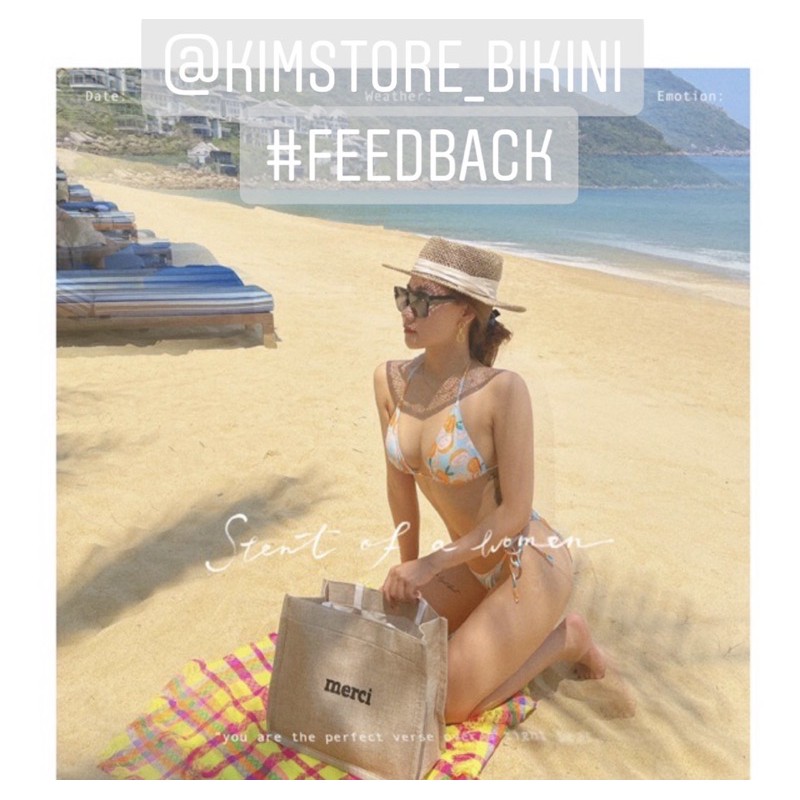 Bikini 2 mảnh trái cam mùa hè kèm ảnh thật và feedback