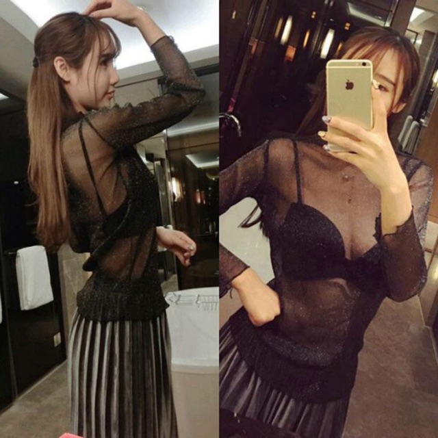 Áo lưới kim sa kim tuyến lấp lánh Quảng Châu sexy body buổi tối, bar, dạ tiệc | BigBuy360 - bigbuy360.vn
