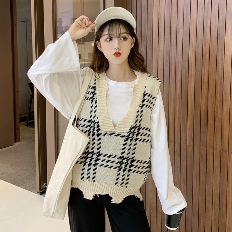 Áo Khoác Len Không Tay Dáng Rộng Phong Cách Hàn Quốc Trẻ Trung Cho Nữ