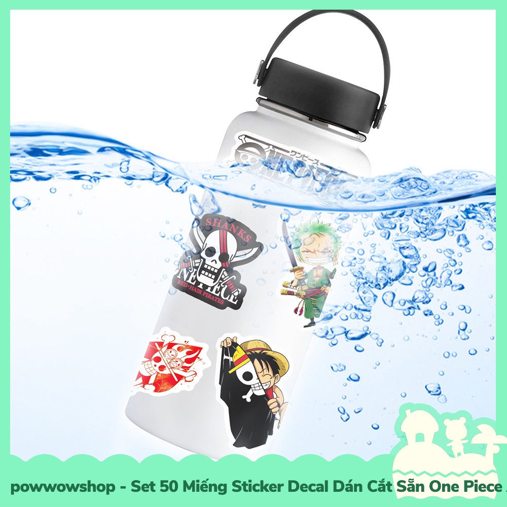 [Sẵn VN - Hỏa Tốc] Set 50 Miếng Sticker Decal Cắt Sẵn DIY Dán Trang Trí Vật Dụng Mẫu One Piece Anime Manga Fired