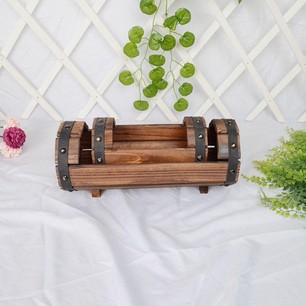 YIYU Chậu Hoa Bằng Gỗ Carbon Hóa Trang Sáng Tạo