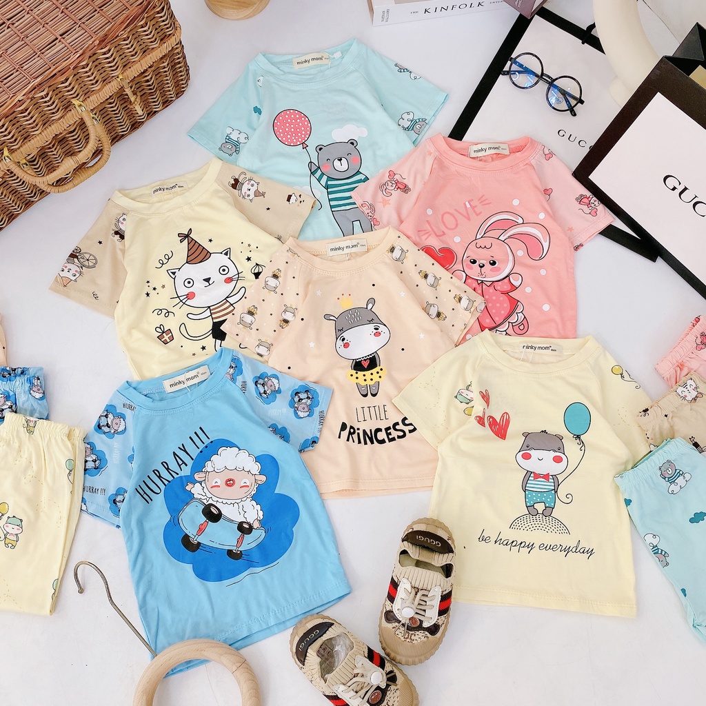 FULL SIZE (8-28kg) BỘ THUN LẠNH tay ngắn quần dài hoạ tiết đáng yêu MINKY MOM LOẠI 1 cho bé trai bé gái
