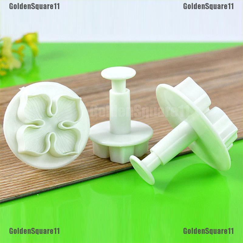 Set 3 Khuôn Nhấn Tạo Hình Hoa Trang Trí Bánh DIY