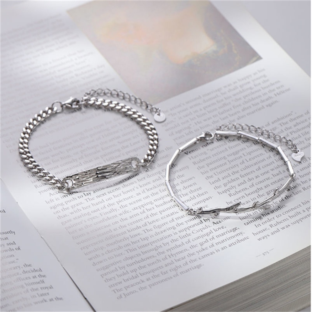 Vòng tay bạc thiết kế đơn giản thời trang dành cho nam và nữ