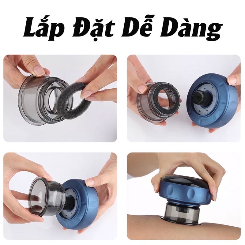 [Sẵn Hàng] Máy Massage Giác Hơi Mini 6 Tốc Độ Điều Chỉnh, Có Màn Hình Led Giúp Giảm Đau, Mệt Mỏi, Lưu Thông Khí Huyết