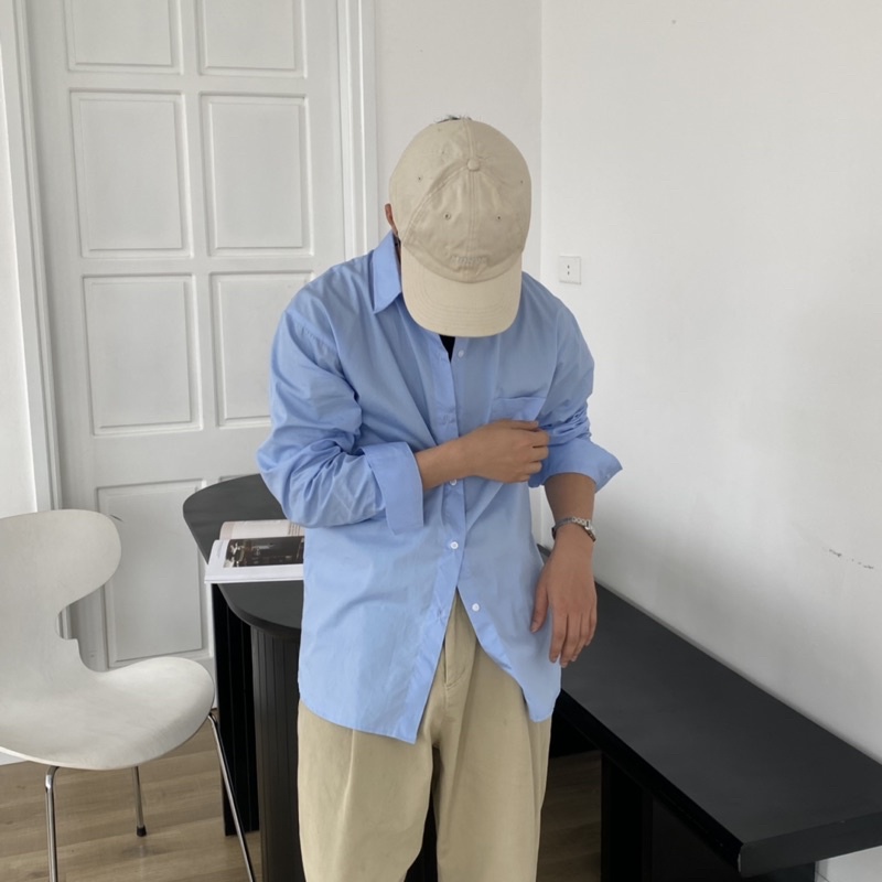 ÁO SƠ MI NAM - HEE BY OHI - Màu Xanh Nhạt Pastel