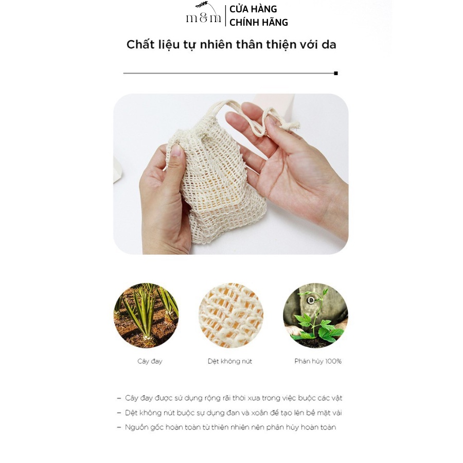 Túi Lưới Tạo Bọt Xà Phòng, Tẩy Da Chết Từ Sợi Gai Dầu Sisal Thân Thiện Với Môi Trường