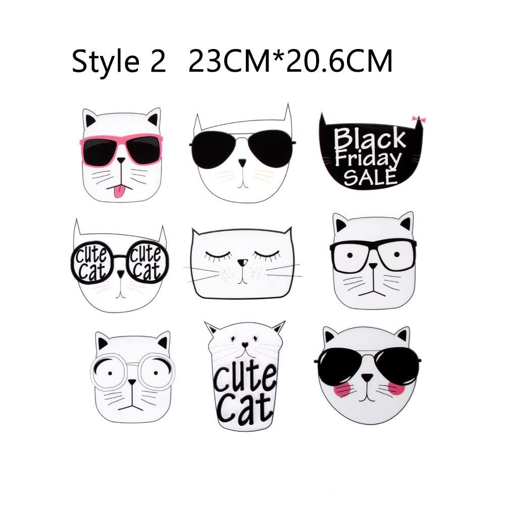 MOILYVN Set 9 Miếng Dán Ủi Quần Áo Hình Mèo Hoạt Hình Dễ Thương