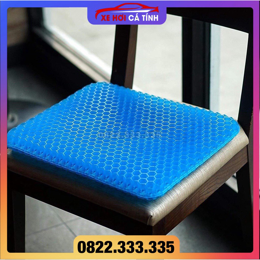 Đệm Ngồi Bệt Silicon 2 lớp Thế Hệ Mới  Dạng Gel 3D Tổ Ong Nệm Lót Ghế Thoáng Khí Tuần Hoàn Ngồi Lâu Không Mỏi