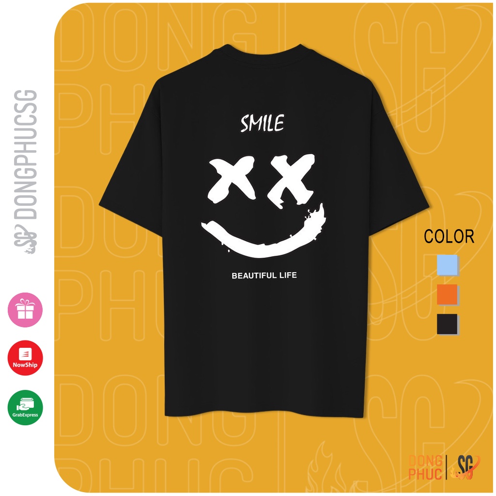 Áo thun tay lỡ form rộng phông unisex nam nữ oversize mẫu Smile ulzzang cá tính thun mềm mịn TL111 | SG
