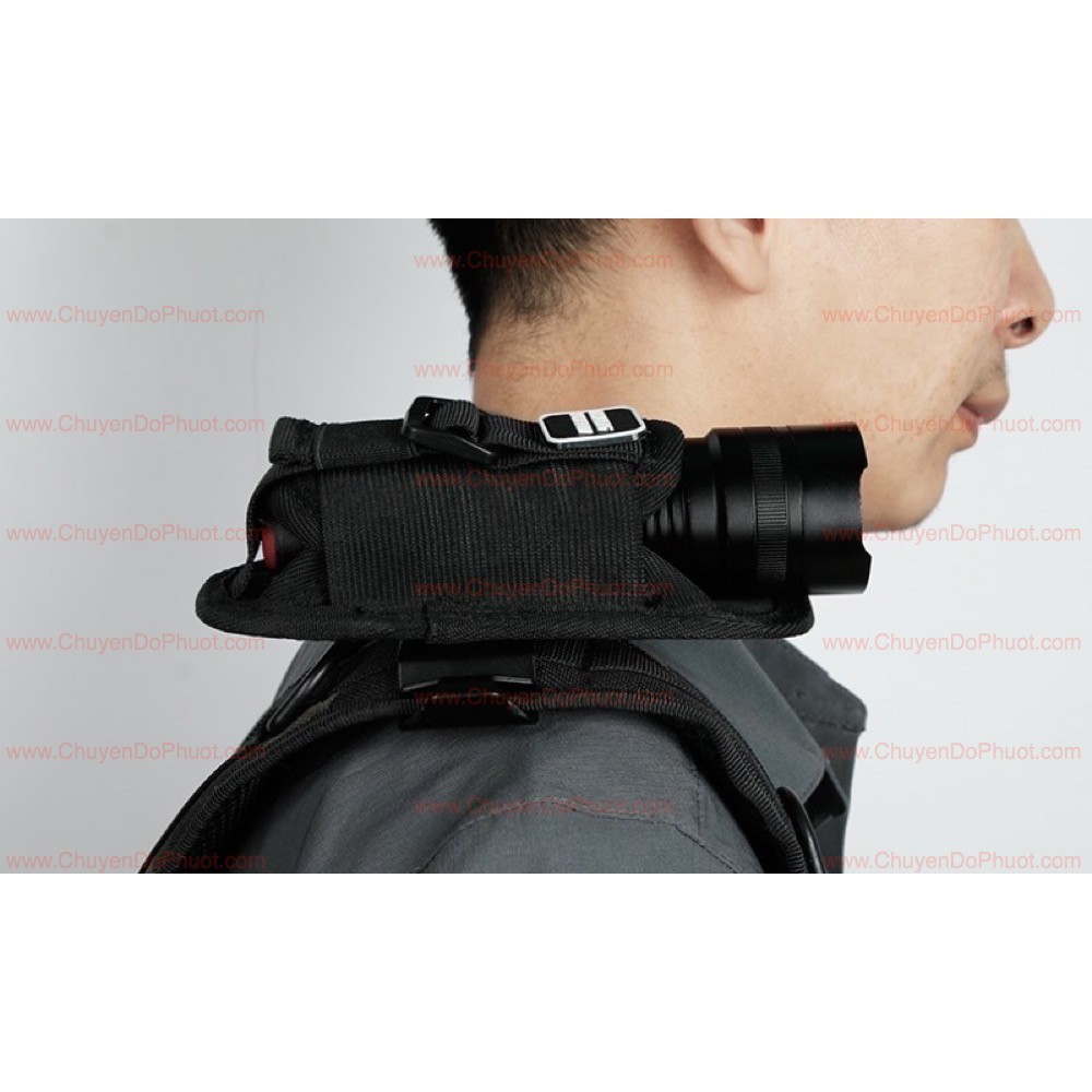 Pát Kẹp Đèn Pin UltraFire Xoay 360 Đeo Balô / Nịch Lưng