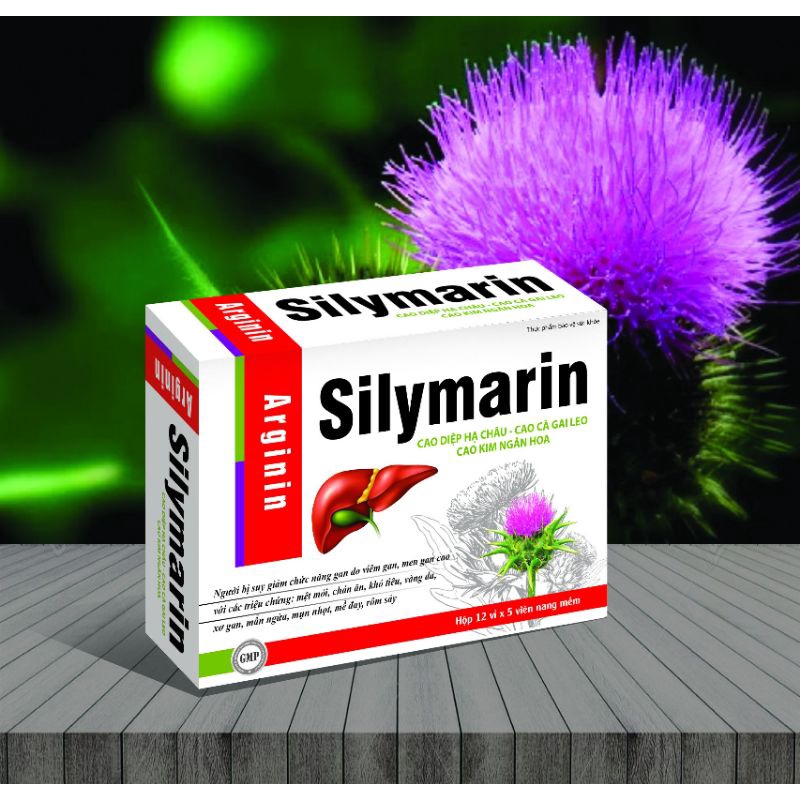Viên uống giải độc gan SILYMARIN - Arginin gold - hỗ trợ bảo vệ gan ,tăng cường chức năng gan - Hộp 60 viên