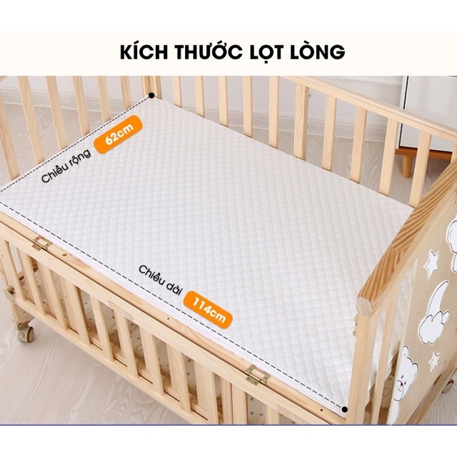 Quây cũi 4 mặt chần bông vải xô muslin Petit Town cho bé trai