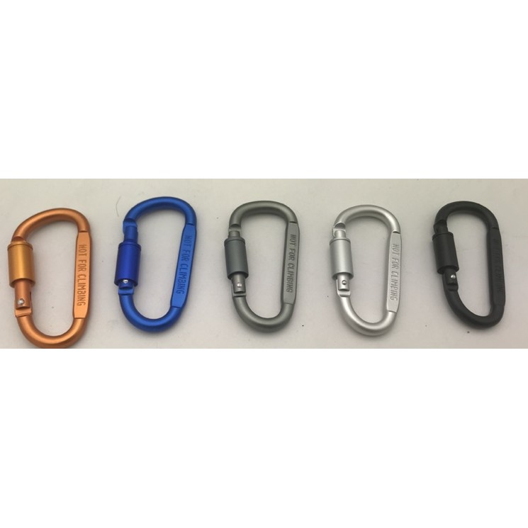 [BÁN BUÔN] móc khóa PHƯỢT THỦ CARABINER chữ D - khóa xoay 8cm - hợp kim NHÔM CAO CẤP NHẸ BỀN