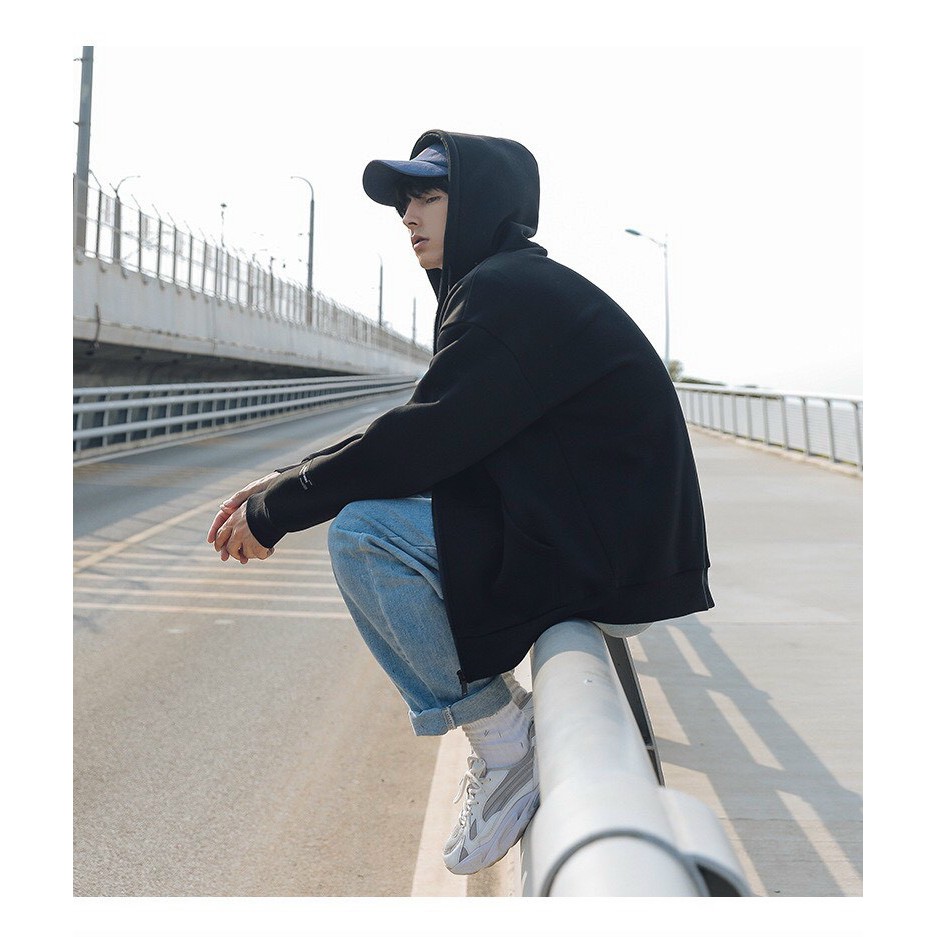 Áo hoodie trơn khoá kéo trẻ trung, năng động | BigBuy360 - bigbuy360.vn