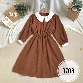 Bigsize Đầm nhung bo eo D708