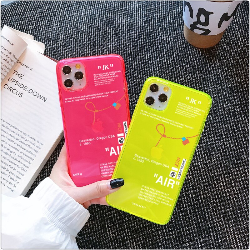 Ốp Điện Thoại Dẻo Trong Suốt Dạ Quang In Logo Thời Trang Đường Phố Cho Iphone 12 11 Pro Max X Xr Xs Max 7 8 Plus Se 2020