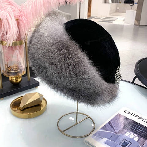 Nón Lông Cáo Nhân Tạo Dày Dặn Giữ Ấm Mùa Đông Phong Cách Nga Cho Nữ