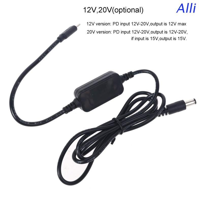 Dây cáp chuyển đổi 36W USB C PD Type C sang 12V 20V 5.5x2.5mm cho thiết bị định tuyến wifi camera CCTV