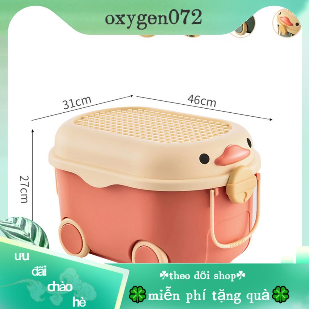 Hộp Đựng Đồ Chơi Cho Bé Bằng Nhựa Hình Chú Vịt Đa Năng Dễ Thương Có Bánh Xe