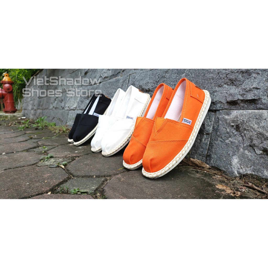 Slip on cói nữ - Giày lười vải nữ cao cấp - Vải thô 3 màu (đen), (cam) và (trắng) - Mã SP B53