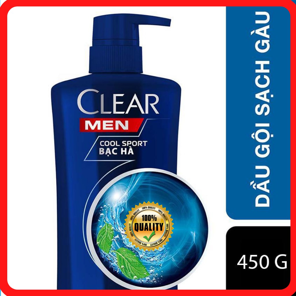 Dầu gội đầu Clear Men Bạc Hà Thái Lan  FREESHIP  trị sạch gầu, giảm tóc gãy rụng mẫu mới 450ml/480ml