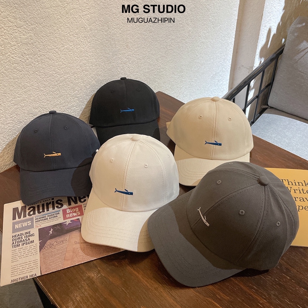 Mũ Lưỡi Trai MG STUDIO Thêu Chữ Small fish in simple strokes Thời Trang Năng Động