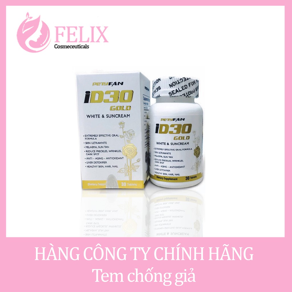 [CHÍNH HÃNG] {TEM CHỐNG GIẢ} VIÊN UỐNG TRẮNG DA CHỐNG NẮNG ID30 GOLD LỌ 30 VIÊN