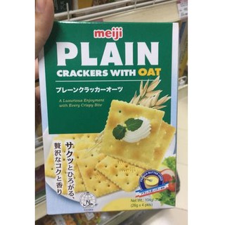Bánh plain Crackers Yến mạch hiệu Meiji 104g
