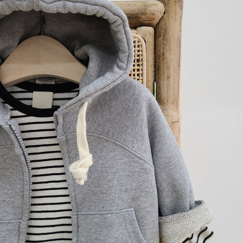 Áo khoác hoodie màu trơn thời trang muà thu dành cho bé