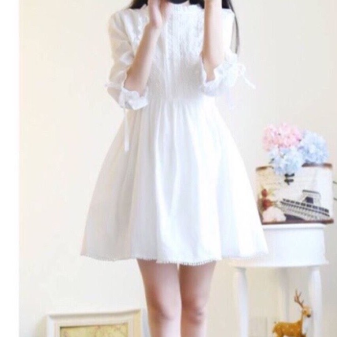 Đầm dự tiệc cột nơ tay tểu thư
